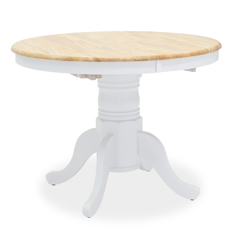 Τραπεζαρία Dallan Lars pakoworld 5τεμ λευκό rubberwood Φ100(+38)x100x75εκ Τραπεζαρία Dallan Lars pakoworld 5τεμ λευκό rubberwood Φ100(+38)x100x75εκ