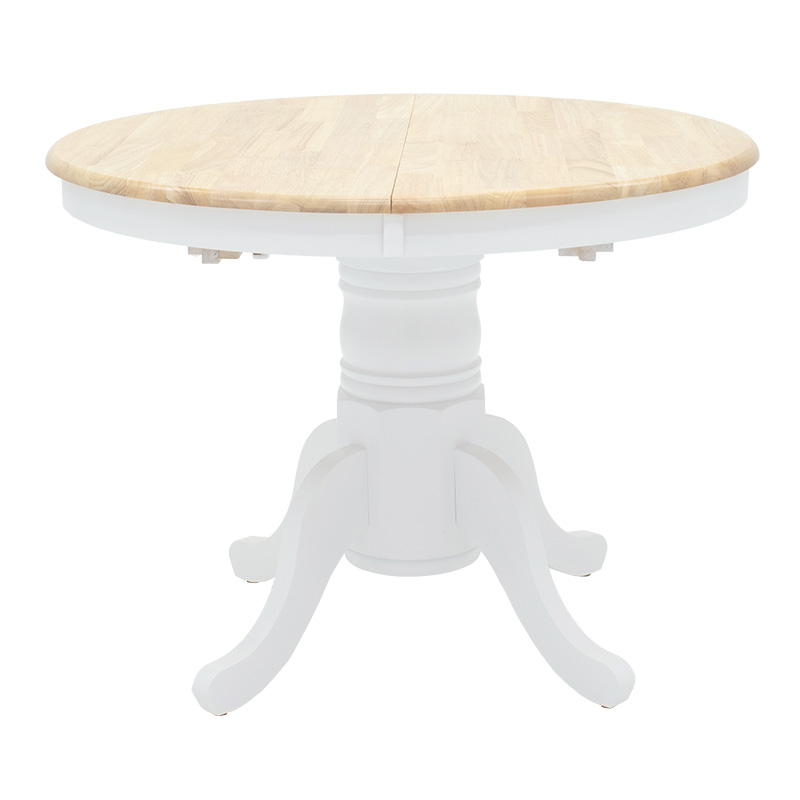 Τραπεζαρία Dallan Lars pakoworld 5τεμ λευκό rubberwood Φ100(+38)x100x75εκ Τραπεζαρία Dallan Lars pakoworld 5τεμ λευκό rubberwood Φ100(+38)x100x75εκ