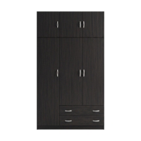 Ντουλάπα τρίφυλλη με πατάρι Alvia pakoworld wenge 150x51x240εκ