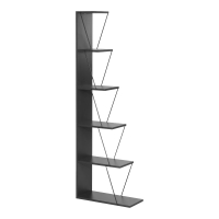 Βιβλιοθήκη mini Tars pakoworld ανθρακί-μαύρο 100x22x150εκ