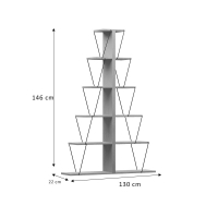 Βιβλιοθήκη mini Tars pakoworld λευκό 100x22x150εκ