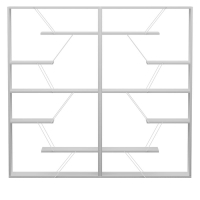 Βιβλιοθήκη Tars pakoworld γκρι-λευκό 168x24x157εκ