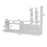Σύνθετο σαλονιού Seruno pakoworld oak - μαύρο μαρμάρου 170x25x100εκ Σύνθετο σαλονιού Seruno pakoworld oak - μαύρο μαρμάρου 170x25x100εκ
