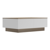 Τραπέζι σαλονιού Winey pakoworld σε sonoma-λευκή απόχρωση 90x60x31.5εκ