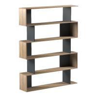 Βιβλιοθήκη Tetri pakoworld sonoma-ανθρακί 121.8x25.4x158.8εκ Βιβλιοθήκη Tetri pakoworld sonoma-ανθρακί 121.8x25.4x158.8εκ