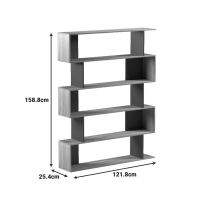 Βιβλιοθήκη Tetri pakoworld sonoma-ανθρακί 121.8x25.4x158.8εκ Βιβλιοθήκη Tetri pakoworld sonoma-ανθρακί 121.8x25.4x158.8εκ