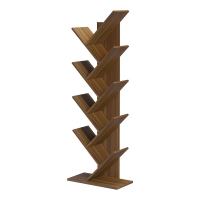 Βιβλιοθήκη Fyllo pakoworld καρυδί 50x25x141.5εκ