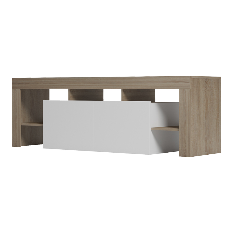 Έπιπλο τηλεόρασης Liner pakoworld sonoma-λευκό 150x40x50εκ