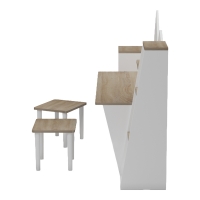 Παιδικό γραφείο με σκαμπο Dualto pakoworld sonoma-λευκό 180x30x93.6εκ Παιδικό γραφείο με σκαμπο Dualto pakoworld sonoma-λευκό 180x30x93.6εκ