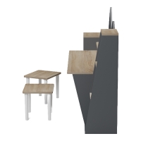 Παιδικό γραφείο με σκαμπο Dualto pakoworld sonoma-ανθρακί 180x30x93.6εκ Παιδικό γραφείο με σκαμπο Dualto pakoworld sonoma-ανθρακί 180x30x93.6εκ