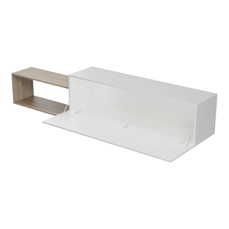 Έπιπλο τηλεόρασης επιτοίχιο Olande pakoworld sonoma-λευκό 210x35x48εκ Έπιπλο τηλεόρασης επιτοίχιο Olande pakoworld sonoma-λευκό 210x35x48εκ