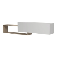 Έπιπλο τηλεόρασης επιτοίχιο Olande pakoworld sonoma-λευκό 210x35x48εκ Έπιπλο τηλεόρασης επιτοίχιο Olande pakoworld sonoma-λευκό 210x35x48εκ