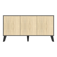 Μπουφές Billie pakoworld ανθρακί-sonoma 149x40x77εκ Μπουφές Billie pakoworld ανθρακί-sonoma 149x40x77εκ