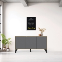 Μπουφές Billie pakoworld sonoma-ανθρακί149x40x77εκ Μπουφές Billie pakoworld sonoma-ανθρακί149x40x77εκ