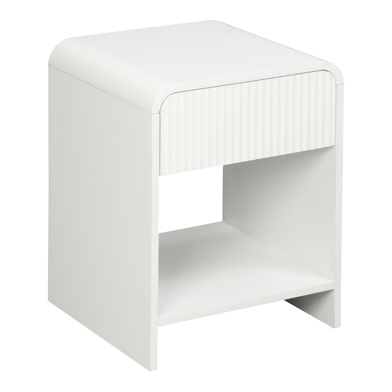 Κομοδίνο Lemperto pakoworld MDF σε λευκή απόχρωση 40x40x53εκ