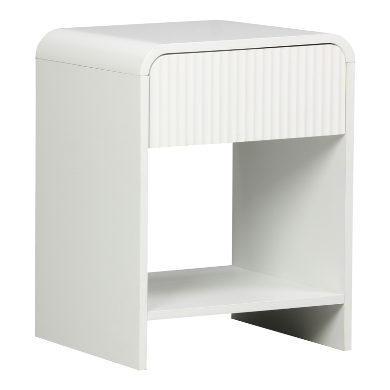 Κομοδίνο Lemperto pakoworld MDF σε λευκή απόχρωση 40x40x53εκ