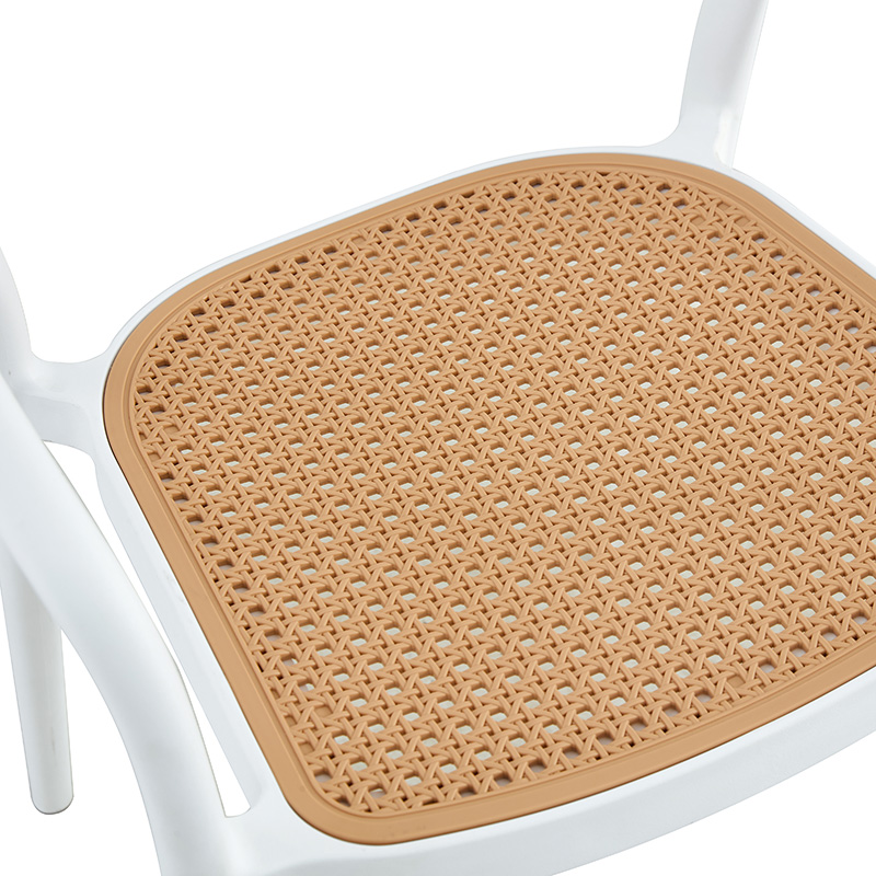 Πολυθρόνα Ember στοιβαζόμενη pakoworld με UV protection PP μπεζ- λευκό 52.5x56.5x81εκ.