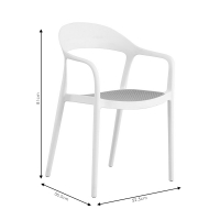 Πολυθρόνα Ember στοιβαζόμενη pakoworld με UV protection PP μπεζ- λευκό 52.5x56.5x81εκ.