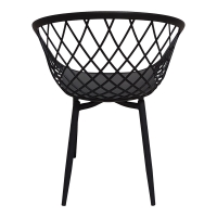Πολυθρόνα Ezra pakoworld μαύρο pp-πόδι μαύρο μέταλλο 63x55x83εκ