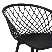 Πολυθρόνα Ezra pakoworld μαύρο pp-πόδι μαύρο μέταλλο 63x55x83εκ