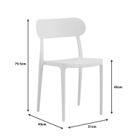 Καρέκλα Amvroan στοιβαζόμενη pakoworld με UV protection λευκό pp 51x49x79.5εκ Καρέκλα Amvroan στοιβαζόμενη pakoworld με UV protection λευκό pp 51x49x79.5εκ