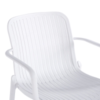 Πολυθρόνα Teragi στοιβαζόμενη pakoworld pp με UV protection λευκή 59x57x82εκ