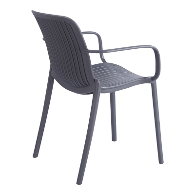 Πολυθρόνα Teragi στοιβαζόμενη pakoworld pp με UV protection ανθρακί 59x57x82εκ