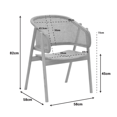 Πολυθρόνα Wenzy pakoworld φυσικό Rattan - μασίφ ξύλο toon 59x58x78εκ Πολυθρόνα Wenzy pakoworld φυσικό Rattan - μασίφ ξύλο toon 59x58x78εκ
