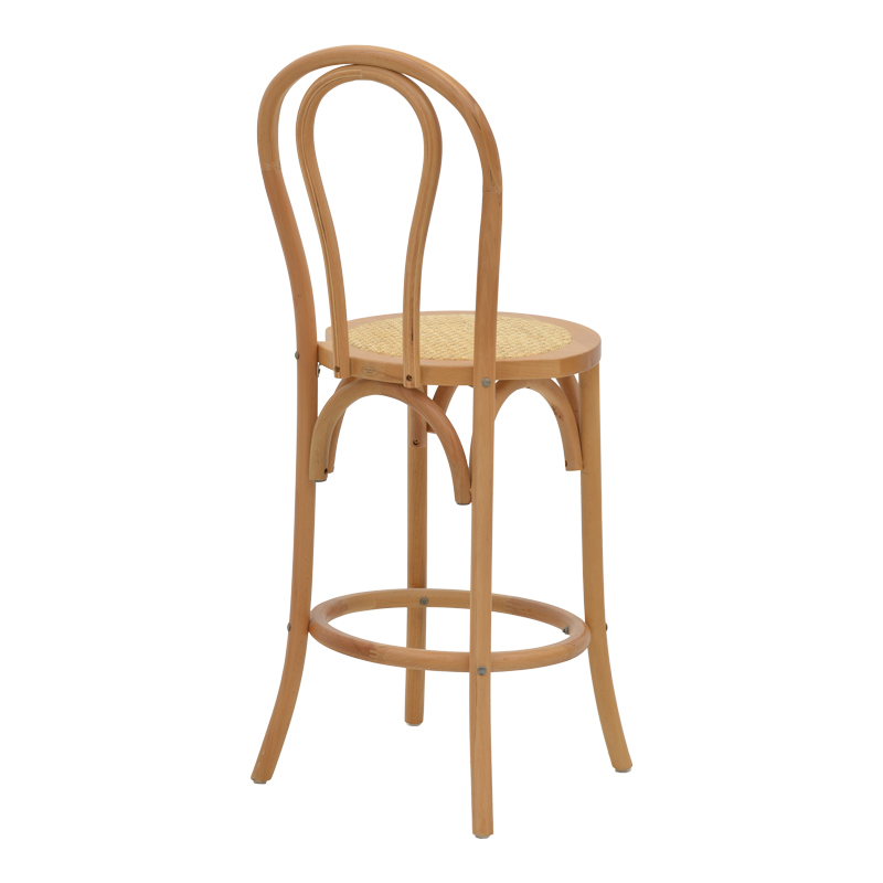 Σκαμπό μπαρ Thonet pakoworld φυσικό ξύλο οξιάς-έδρα φυσικό rattan 41x50x105εκ Σκαμπό μπαρ Thonet pakoworld φυσικό ξύλο οξιάς-έδρα φυσικό rattan 41x50x105εκ