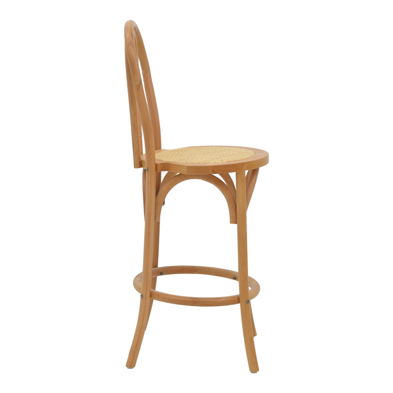 Σκαμπό μπαρ Thonet pakoworld φυσικό ξύλο οξιάς-έδρα φυσικό rattan 41x50x105εκ Σκαμπό μπαρ Thonet pakoworld φυσικό ξύλο οξιάς-έδρα φυσικό rattan 41x50x105εκ