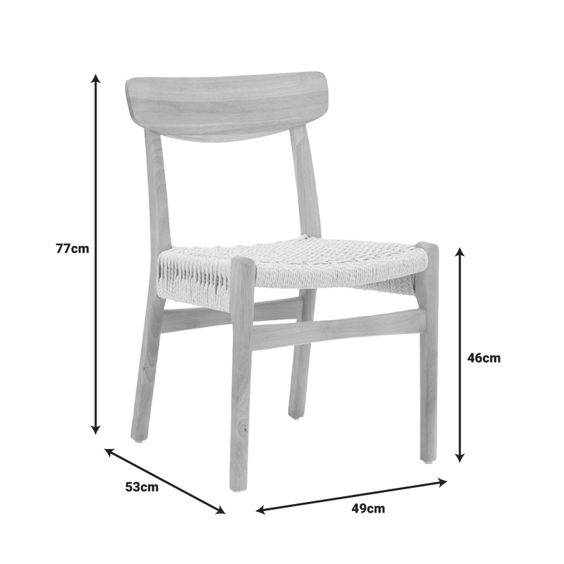 Καρέκλα Eaprine pakoworld φυσικό σχοινί-rubberwood 49x53x77εκ Καρέκλα Eaprine pakoworld φυσικό σχοινί-rubberwood 49x53x77εκ