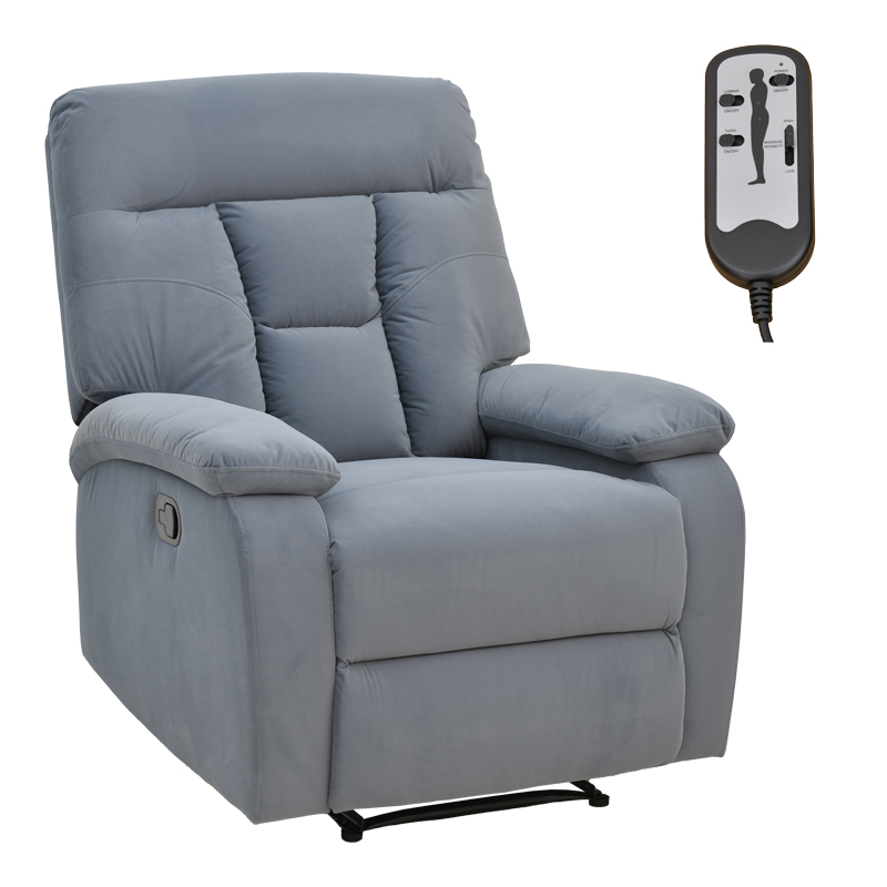 Πολυθρόνα relax με μηχανισμό massage Terpsi pakoworld γκρι βελούδο 80x94x100εκ Πολυθρόνα relax με μηχανισμό massage Terpsi pakoworld γκρι βελούδο 80x94x100εκ
