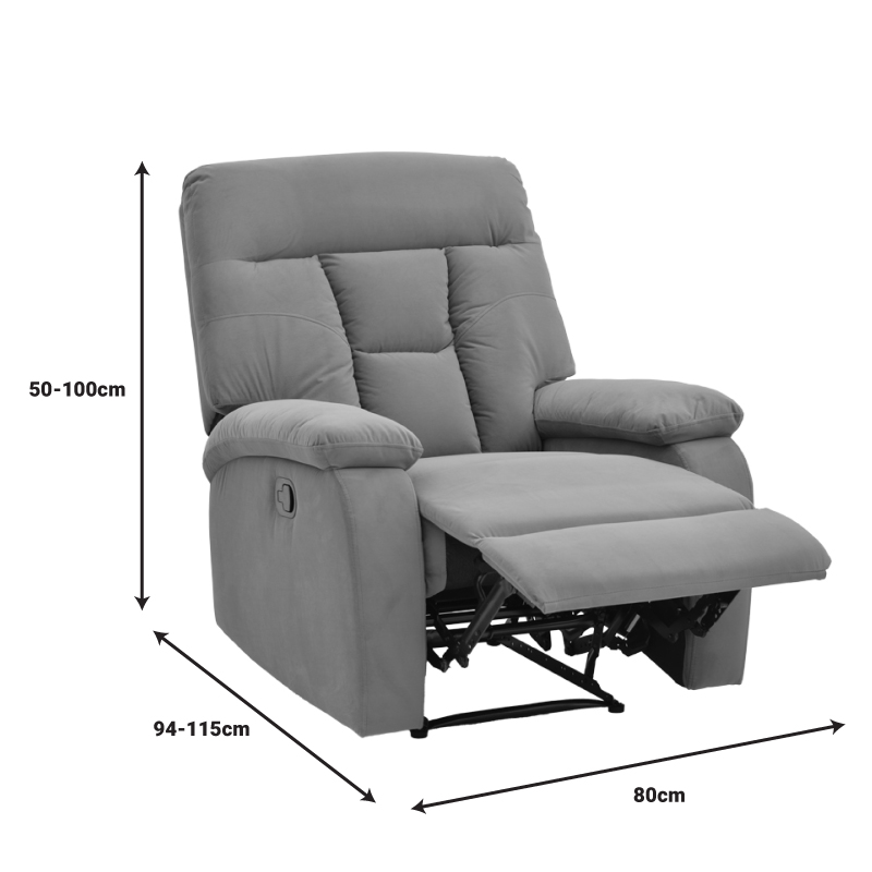 Πολυθρόνα relax με μηχανισμό massage Terpsi pakoworld γκρι βελούδο 80x94x100εκ Πολυθρόνα relax με μηχανισμό massage Terpsi pakoworld γκρι βελούδο 80x94x100εκ