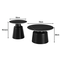 Τραπέζια σαλονιού Sculpt pakoworld σετ 2τεμ μέταλλο cappuccino- sintered stone σε όψης τραβερτίνης Τραπέζια σαλονιού Sculpt pakoworld σετ 2τεμ μέταλλο cappuccino- sintered stone σε όψης τραβερτίνης