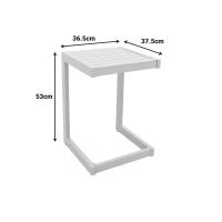 Τραπέζι Aether pakoworld λευκό αλουμίνιο 37.5x36.5x53εκ