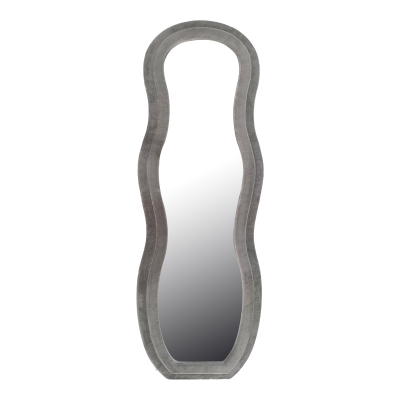 Καθρέπτης Glinde Inart βελούδο σε γκρι απόχρωση 50x3.3x150εκ
