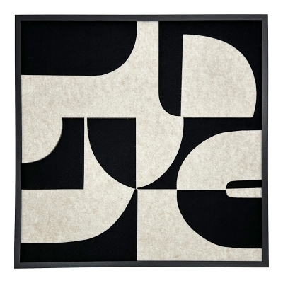 Πίνακας με πλαίσιο Jeire pakoworld μαύρο-λευκό 62x2.5x62εκ