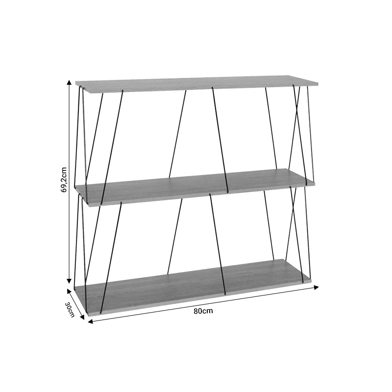 Βοηθητικό τραπέζι-ραφιέρα Tars pakoworld oak-μαύρο 80x30x69.2εκ Βοηθητικό τραπέζι-ραφιέρα Tars pakoworld oak-μαύρο 80x30x69.2εκ