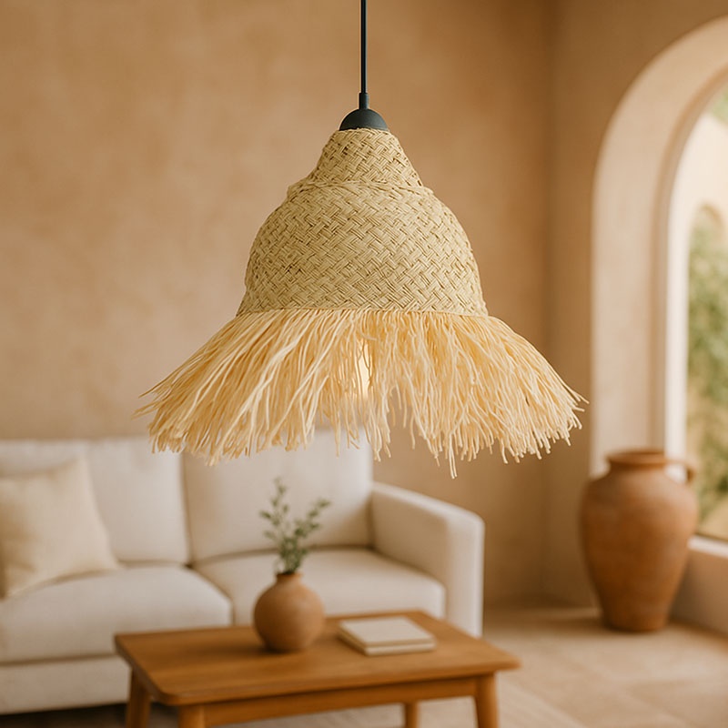 Φωτιστικό οροφής Boher Inart seagrass σε φυσική απόχρωση Φ33x76εκ Φωτιστικό οροφής Boher Inart seagrass σε φυσική απόχρωση Φ33x76εκ