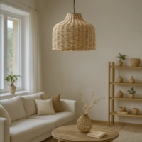 Φωτιστικό οροφής Ziquel Inart rattan σε φυσική απόχρωση Φ42x89εκ Φωτιστικό οροφής Ziquel Inart rattan σε φυσική απόχρωση Φ42x89εκ