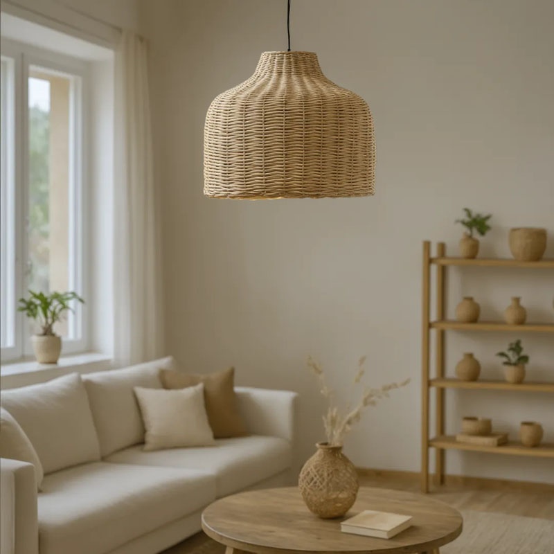 Φωτιστικό οροφής Ziquel Inart rattan σε φυσική απόχρωση Φ42x89εκ Φωτιστικό οροφής Ziquel Inart rattan σε φυσική απόχρωση Φ42x89εκ