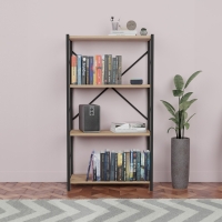Βιβλιοθήκη Jackrey pakoworld oak μελαμίνης-μαύρο μέταλλο 63x30x114εκ Βιβλιοθήκη Jackrey pakoworld oak μελαμίνης-μαύρο μέταλλο 63x30x114εκ