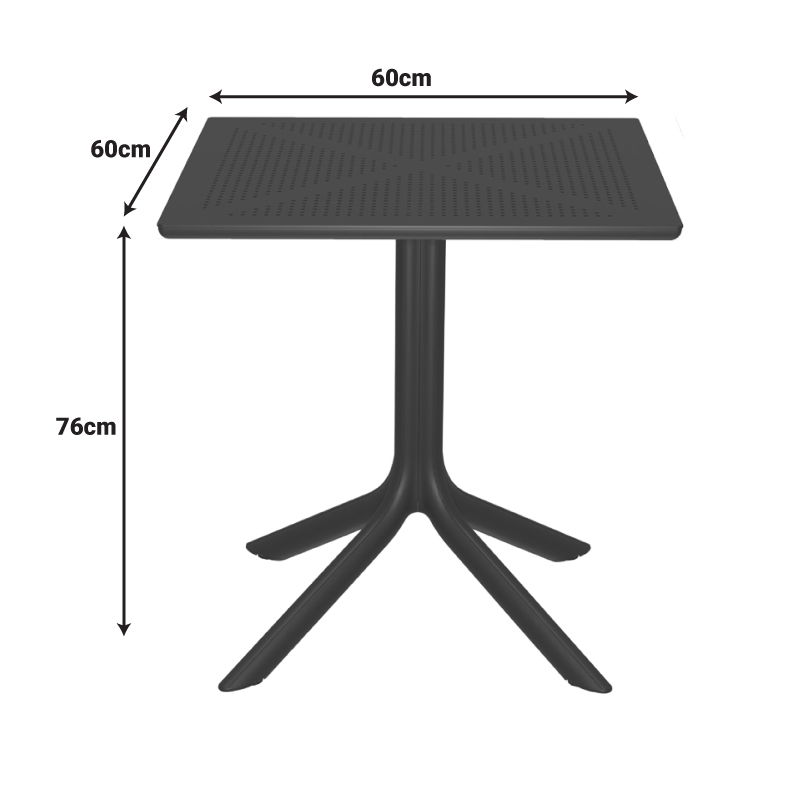 Τραπέζι Groovy pakoworld pp διατρητο ανθρακί 60x60x76εκ Τραπέζι Groovy pakoworld pp διατρητο ανθρακί 60x60x76εκ