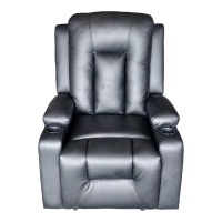 Πολυθρόνα relax Gessel pakoworld PU σε μαύρη απόχρωση 80x90x98εκ Πολυθρόνα relax Gessel pakoworld PU σε μαύρη απόχρωση 80x90x98εκ
