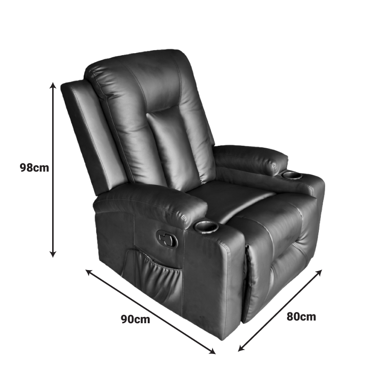Πολυθρόνα relax Gessel pakoworld PU σε μαύρη απόχρωση 80x90x98εκ Πολυθρόνα relax Gessel pakoworld PU σε μαύρη απόχρωση 80x90x98εκ