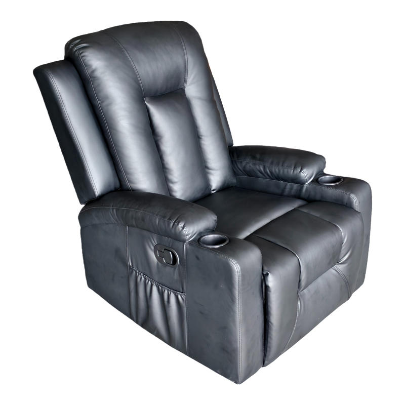Πολυθρόνα relax Gessel pakoworld PU σε μαύρη απόχρωση 80x90x98εκ Πολυθρόνα relax Gessel pakoworld PU σε μαύρη απόχρωση 80x90x98εκ