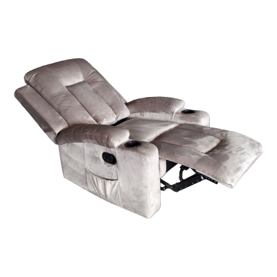 Πολυθρόνα relax Gessel pakoworld βελούδο σε γκρι απόχρωση 80x90x98εκ Πολυθρόνα relax Gessel pakoworld βελούδο σε γκρι απόχρωση 80x90x98εκ