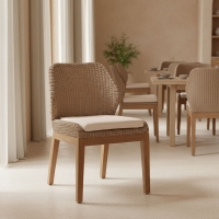 Καρέκλα Swinton pakoworld σκελετός αλουμινίου με teak πόδι σε φυσική απόχρωση και pe rattan 53x63x86εκ Καρέκλα Swinton pakoworld σκελετός αλουμινίου με teak πόδι σε φυσική απόχρωση και pe rattan 53x63x86εκ