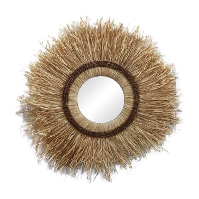 Καθρέπτης Tabrane Inart sisal σε φυσικό χρώμα Φ110x4εκ Καθρέπτης Tabrane Inart sisal σε φυσικό χρώμα Φ110x4εκ