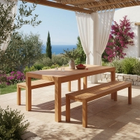 Τραπέζι Vocaly pakoworld teak ξύλο σε φυσική απόχρωση 200x100x75εκ Τραπέζι Vocaly pakoworld teak ξύλο σε φυσική απόχρωση 200x100x75εκ